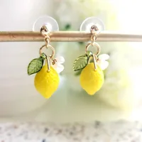 1 Pair IG Style Cute Lemon Plastic Resin Drop Earrings main image 3