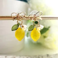1 Pair IG Style Cute Lemon Plastic Resin Drop Earrings main image 4