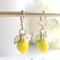 1 Pair IG Style Cute Lemon Plastic Resin Drop Earrings main image 5