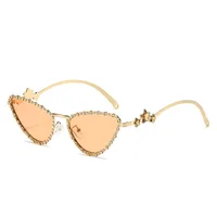 IG Style Hip-Hop Star Solid Color Pc Cat Eye Diamond Full Frame Glasses main image 3