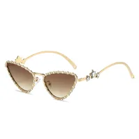 IG Style Hip-Hop Star Solid Color Pc Cat Eye Diamond Full Frame Glasses sku image 4