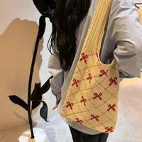 Women's Medium Polyester Bow Knot Cute Square Open Tote Bag main image 3