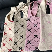 Women's Medium Polyester Bow Knot Cute Square Open Tote Bag main image 2