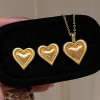 Retro Heart Shape Copper Plating Women's Earrings Necklace main image 1