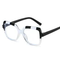 Simple Style Color Block Leopard Ac Square Full Frame Glasses main image 2