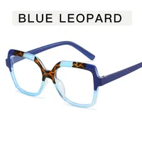 Simple Style Color Block Leopard Ac Square Full Frame Glasses sku image 3