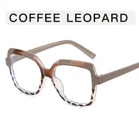 Simple Style Color Block Leopard Ac Square Full Frame Glasses sku image 5