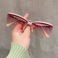 Retro Ethnic Style Gradient Color Ac Cat Eye Half Frame Glasses main image 4
