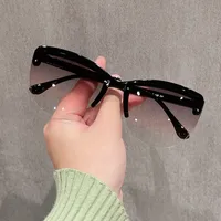 Retro Ethnic Style Gradient Color Ac Cat Eye Half Frame Glasses main image 2