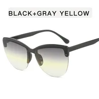 Retro Ethnic Style Gradient Color Ac Cat Eye Half Frame Glasses sku image 2