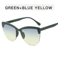 Retro Ethnic Style Gradient Color Ac Cat Eye Half Frame Glasses sku image 3
