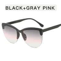 Retro Ethnic Style Gradient Color Ac Cat Eye Half Frame Glasses sku image 4