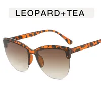 Retro Ethnic Style Gradient Color Ac Cat Eye Half Frame Glasses sku image 5