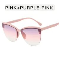 Retro Ethnic Style Gradient Color Ac Cat Eye Half Frame Glasses sku image 6