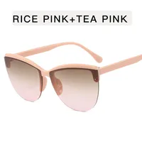 Retro Ethnic Style Gradient Color Ac Cat Eye Half Frame Glasses sku image 7