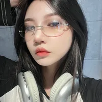 Vacation Classic Style Solid Color Pc Oval Frame Frameless Glasses main image 2