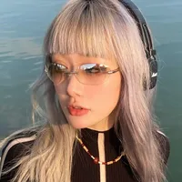 Vacation Classic Style Solid Color Pc Oval Frame Frameless Glasses main image 4