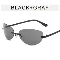Vacation Classic Style Solid Color Pc Oval Frame Frameless Glasses sku image 1