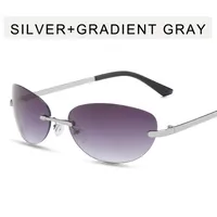 Vacation Classic Style Solid Color Pc Oval Frame Frameless Glasses sku image 2
