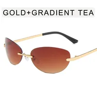 Vacation Classic Style Solid Color Pc Oval Frame Frameless Glasses sku image 3