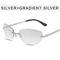 Vacation Classic Style Solid Color Pc Oval Frame Frameless Glasses sku image 4