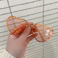 Vacation Simple Style Heart Shape Ac Special-Shaped Mirror Frameless Glasses main image 1