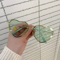 Vacation Simple Style Heart Shape Ac Special-Shaped Mirror Frameless Glasses main image 2