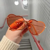 Vacation Simple Style Heart Shape Ac Special-Shaped Mirror Frameless Glasses main image 3