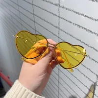 Vacation Simple Style Heart Shape Ac Special-Shaped Mirror Frameless Glasses main image 4