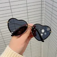 Vacation Simple Style Heart Shape Ac Special-Shaped Mirror Frameless Glasses main image 5