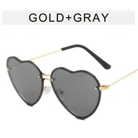 Vacation Simple Style Heart Shape Ac Special-Shaped Mirror Frameless Glasses sku image 1