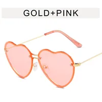 Vacation Simple Style Heart Shape Ac Special-Shaped Mirror Frameless Glasses sku image 3