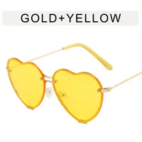 Vacation Simple Style Heart Shape Ac Special-Shaped Mirror Frameless Glasses sku image 4