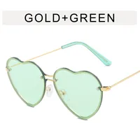 Vacation Simple Style Heart Shape Ac Special-Shaped Mirror Frameless Glasses sku image 5