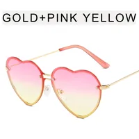 Vacation Simple Style Heart Shape Ac Special-Shaped Mirror Frameless Glasses sku image 7