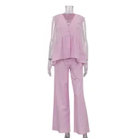 Casual Holiday Daily Women's Elegant Solid Color Cotton Pants Sets Shorts Sets sku image 1