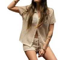 Weekend Daily Sports Women's Casual Solid Color Polyester Hollow Out Shorts Sets Shorts Sets main image 6