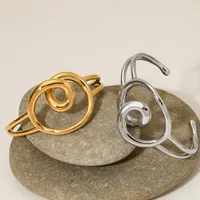 Simple Style Spiral 304 Stainless Steel Titanium Steel Women's Cuff Bracelets main image 1