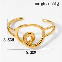 Simple Style Spiral 304 Stainless Steel Titanium Steel Women's Cuff Bracelets main image 2