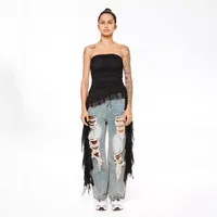 Women's T-shirt Sleeveless T-Shirts Pleated Streetwear Solid Color main image 5