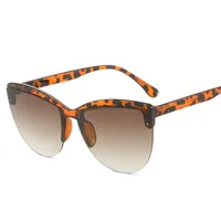 Retro Ethnic Style Gradient Color Ac Cat Eye Half Frame Glasses main image 5