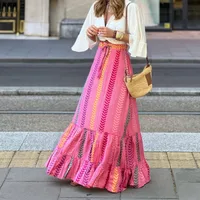 Women's Skirt Casual Simple Style Streetwear Multicolor Midi Dress Holiday Selfie main image 1