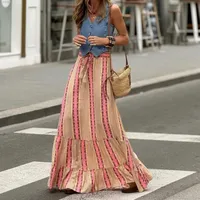 Women's Skirt Simple Style Streetwear Multicolor Maxi Long Dress Holiday Selfie main image 1