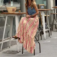 Women's Skirt Simple Style Streetwear Multicolor Maxi Long Dress Holiday Selfie main image 2