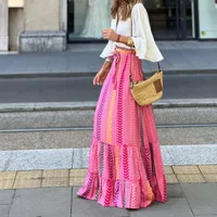 Women's Skirt Casual Simple Style Streetwear Multicolor Midi Dress Holiday Selfie main image 4