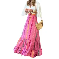 Women's Skirt Casual Simple Style Streetwear Multicolor Midi Dress Holiday Selfie main image 5
