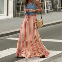 Women's Skirt Simple Style Streetwear Multicolor Maxi Long Dress Holiday Selfie main image 3