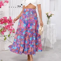 Women's Skirt Casual Simple Style Streetwear Multicolor Maxi Long Dress Holiday Daily Selfie main image 2