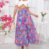 Women's Skirt Casual Simple Style Streetwear Multicolor Maxi Long Dress Holiday Daily Selfie main image 3
