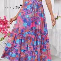 Women's Skirt Casual Simple Style Streetwear Multicolor Maxi Long Dress Holiday Daily Selfie main image 4